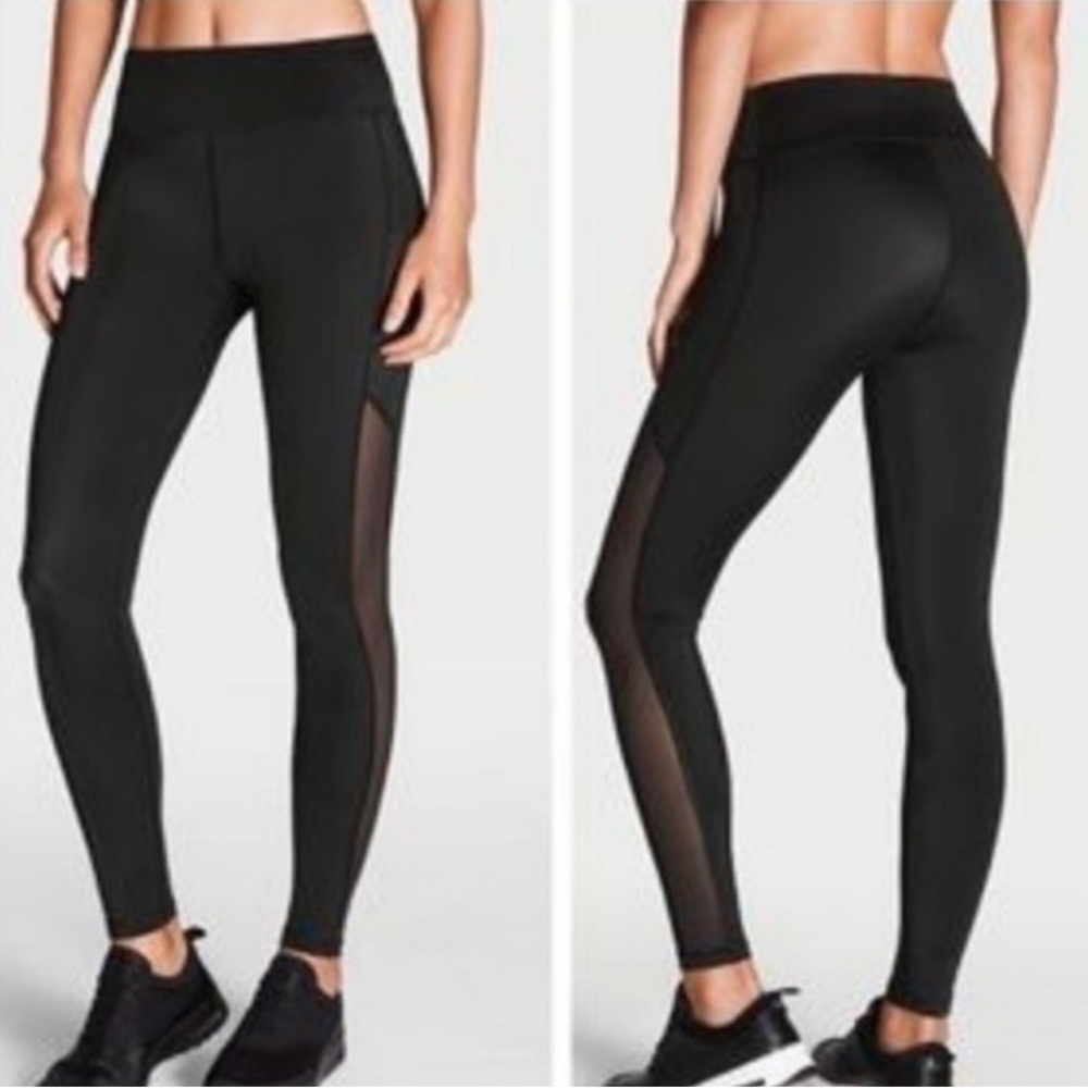 Victoria's Secret Black Knockout Mesh Legging, Large NWT
